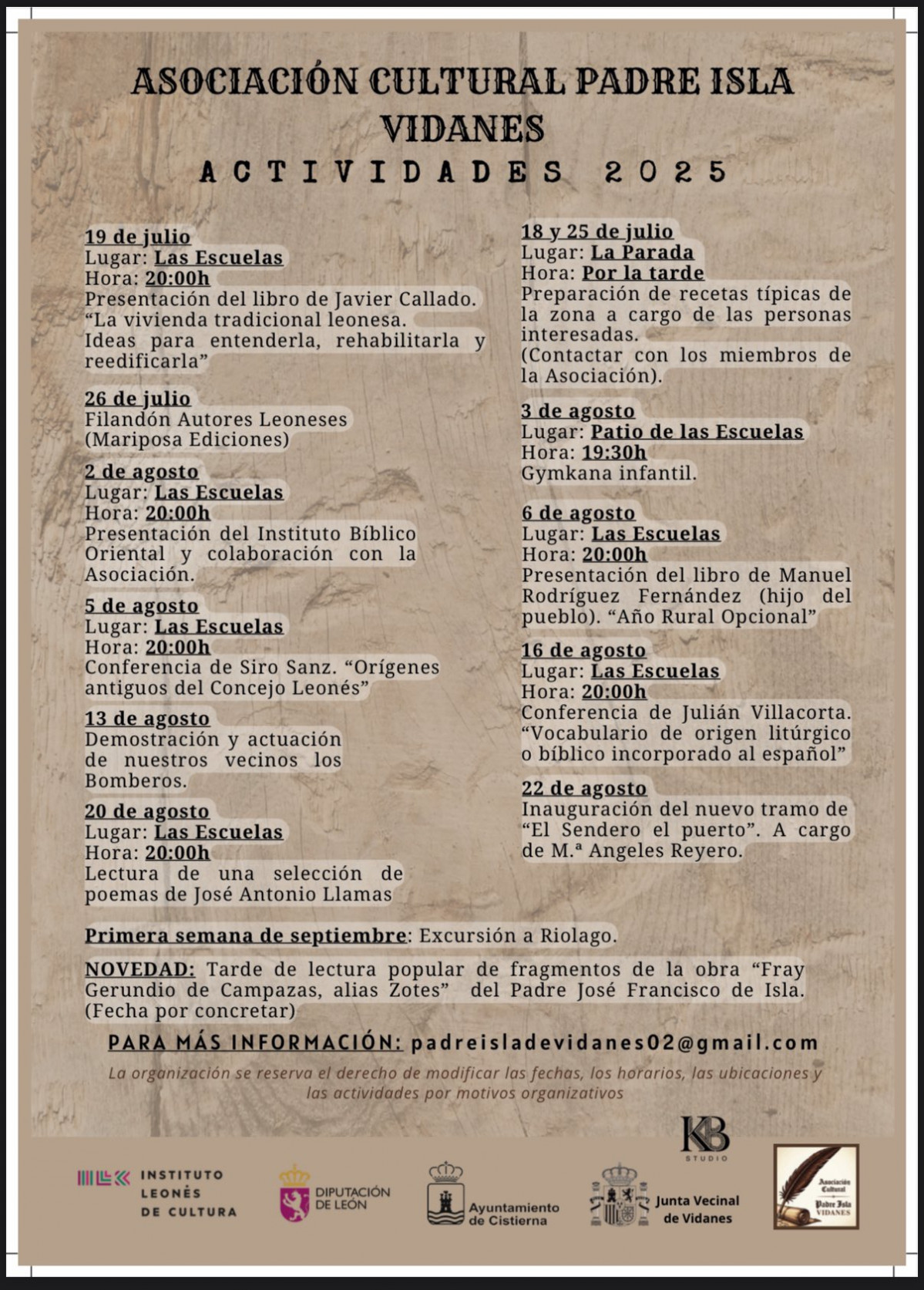 Programa verano vidanes