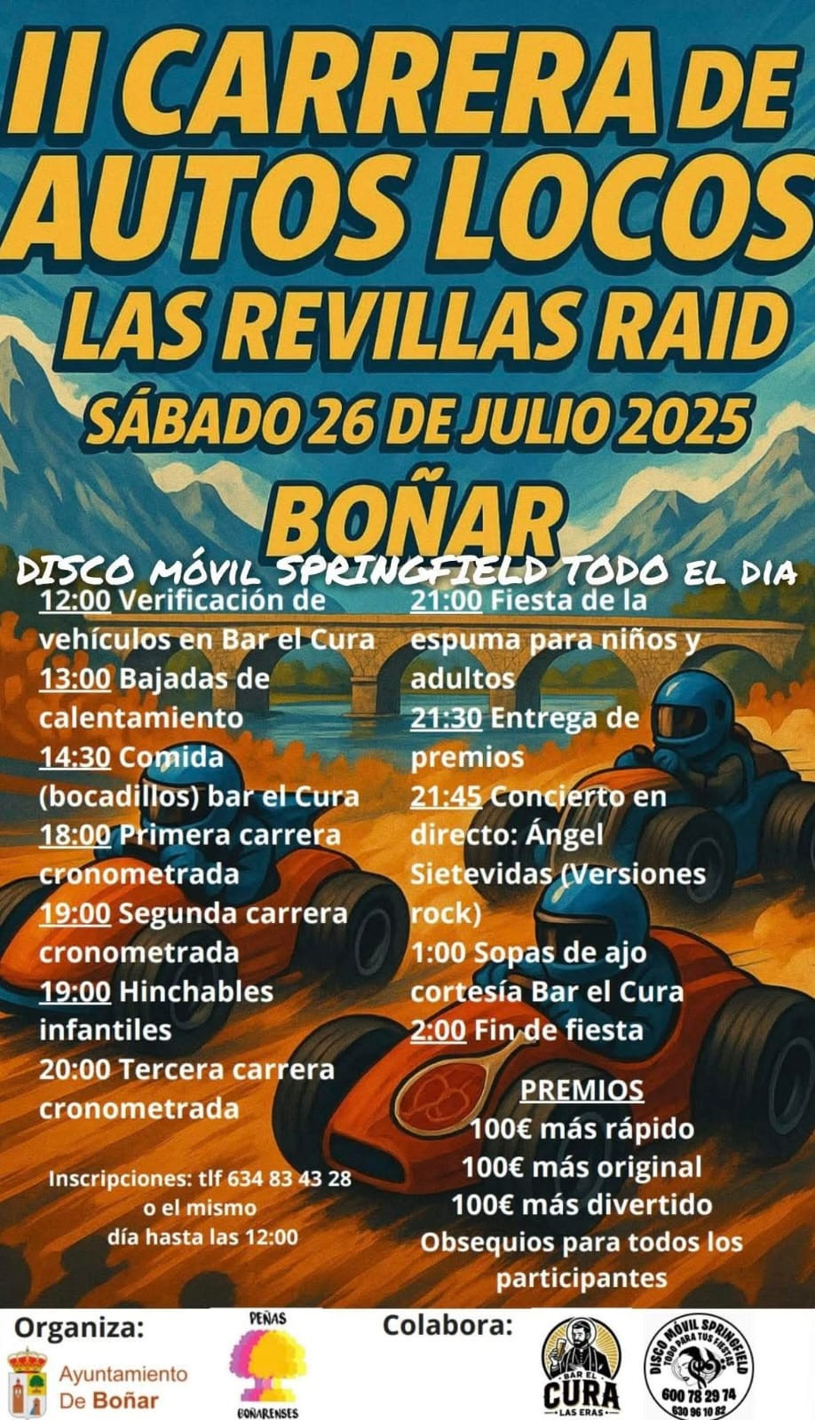 Cartel autos locos 2025 bou00f1ar